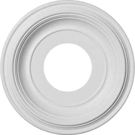 Ekena Millwork Traditional PVC Ceiling Medallion (Canopies up to 5 1/2"), 10"OD x 3 1/2"ID x 1 1/8"P, Unfinished CMP10TR